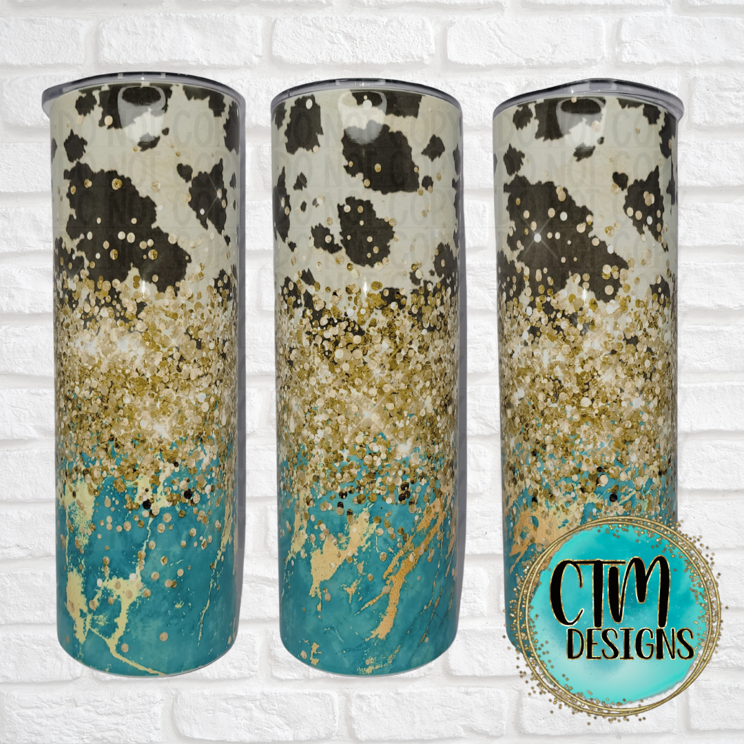 Turquoise Cow Glitter
