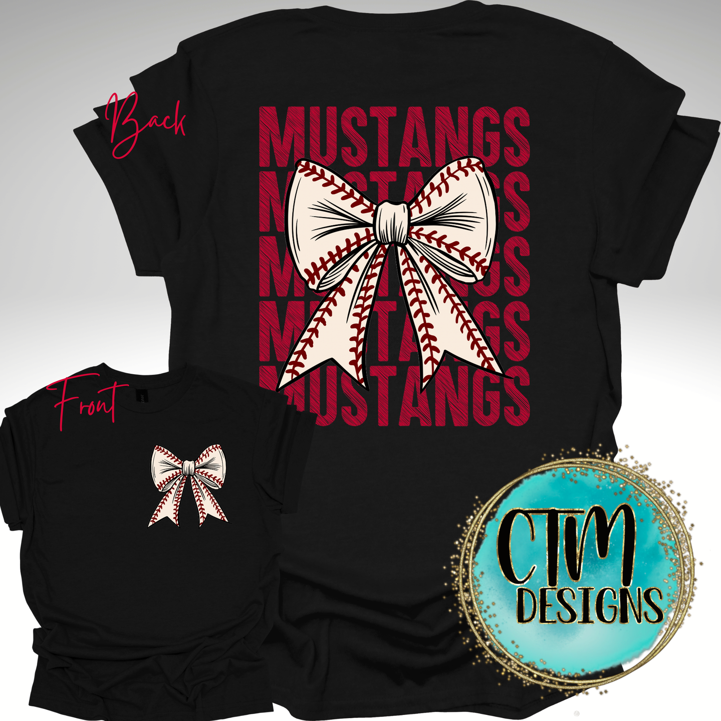 Mustangs Baseball Bow