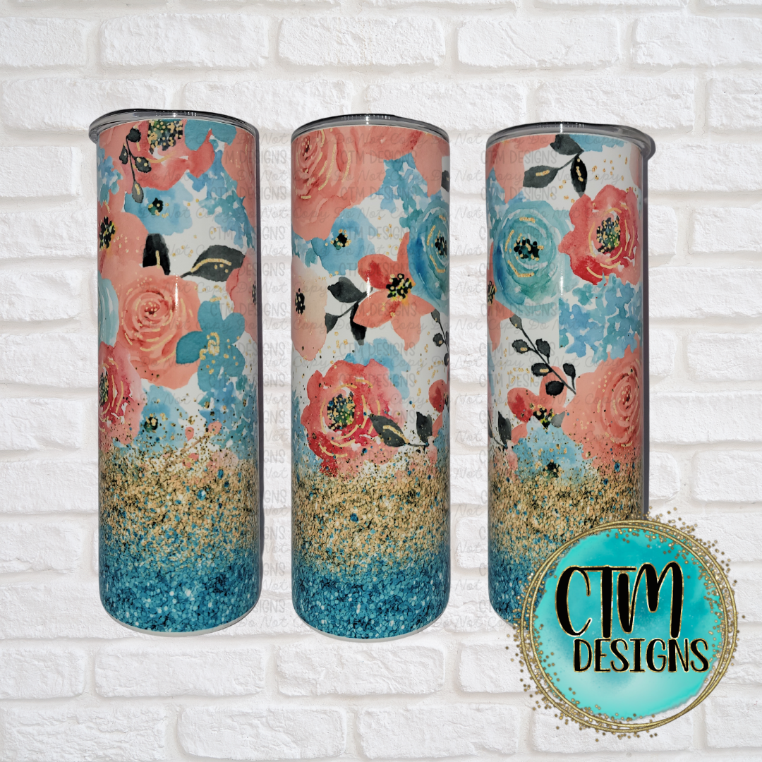Blue Coral Floral