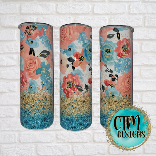 Blue Coral Floral