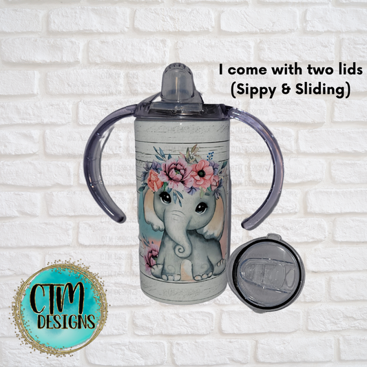 Sippy Floral Elephant